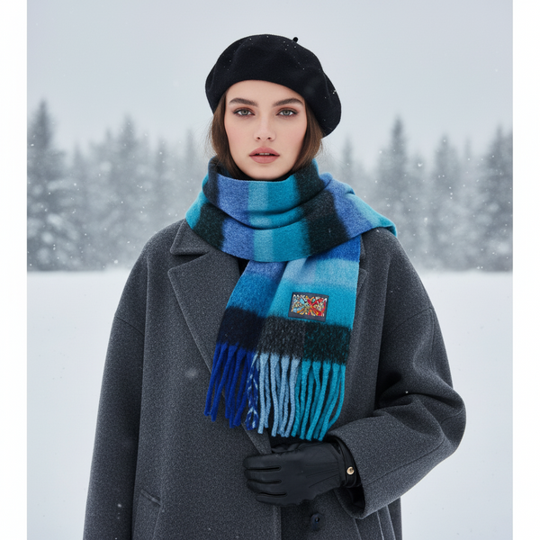 Check Scarf Blue Colurway