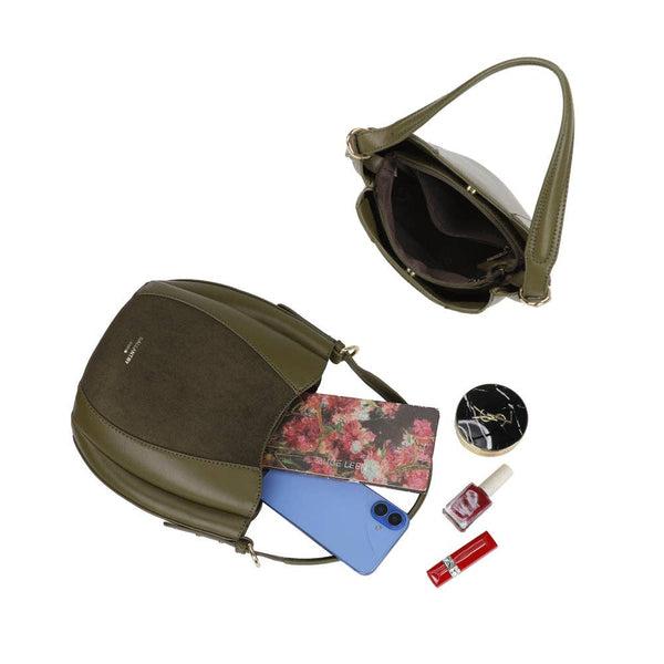 La Cléone Women's handbag with shoulder strap in Dark Green