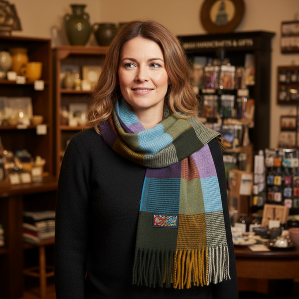 Check Scarf in Lavender Pallet 70x180cm