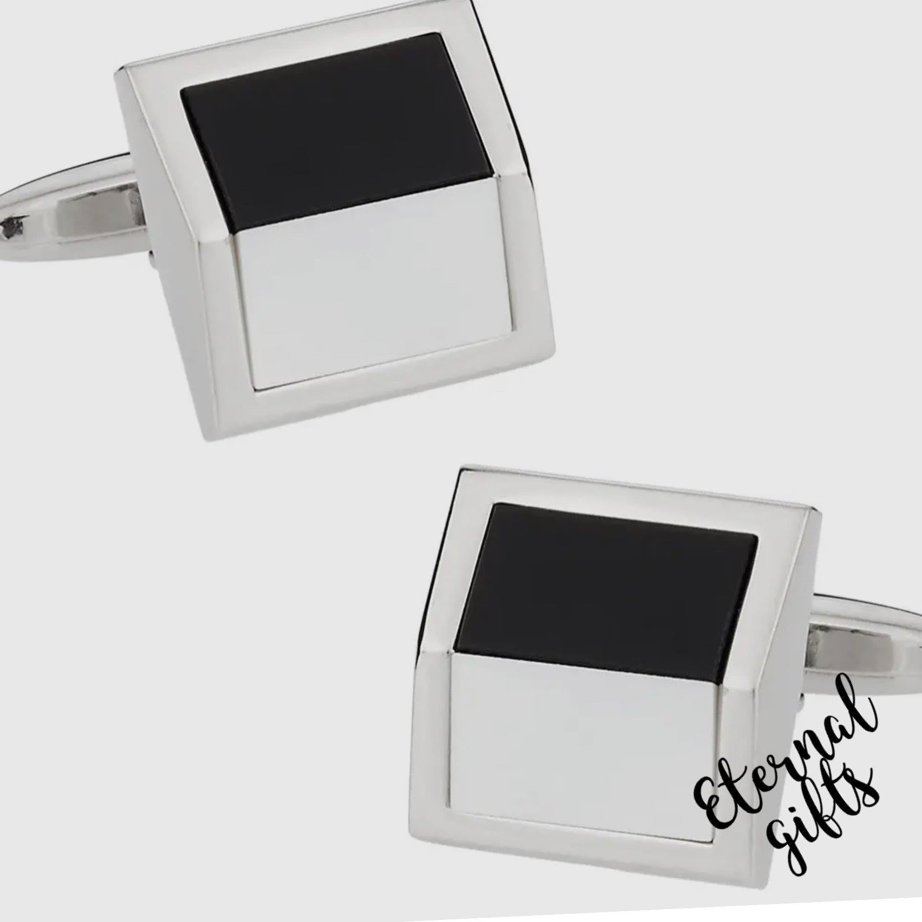 Angled Onyx Mother of Pearl Cufflinks by Cuff Daddy