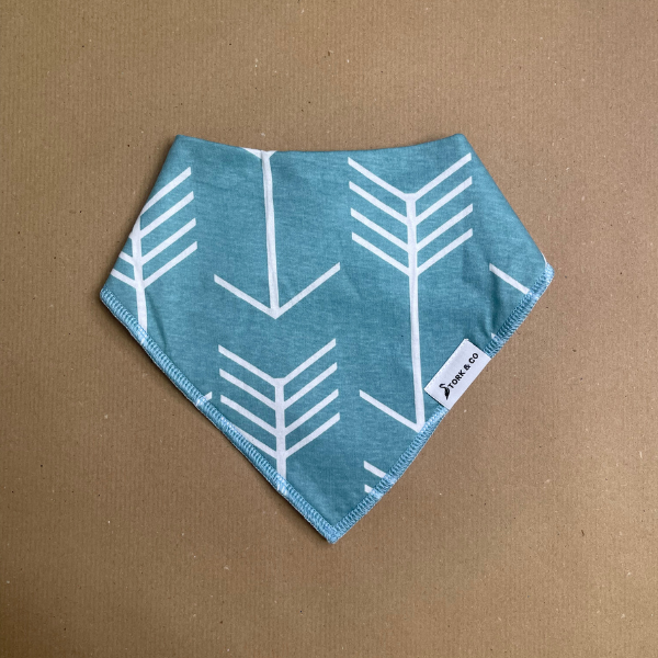 Teal Arrow Baby Bandana Dribble Bib