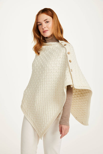 Glenbeigh Aran Cape - Cream by Aran Woolen Mills