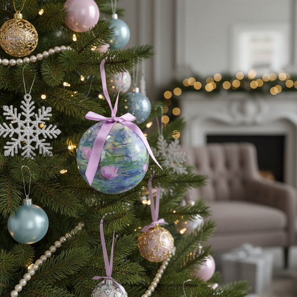 Christmas Ball, Monet, Waterlilies, ubreakable