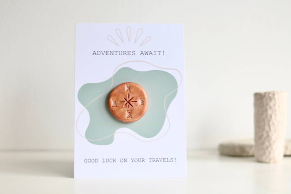 Ceramic Good luck Symbol/Token travels card by Poca Ceramics
