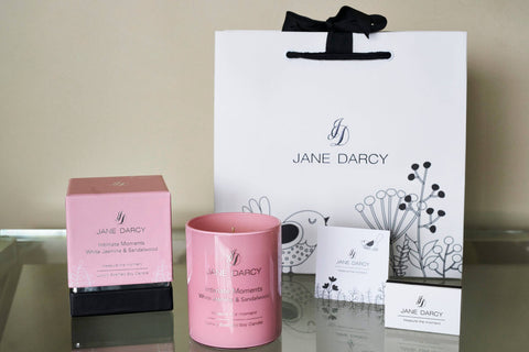 100% Natural Soy Wax Candle, White Jasmine & Sandalwood