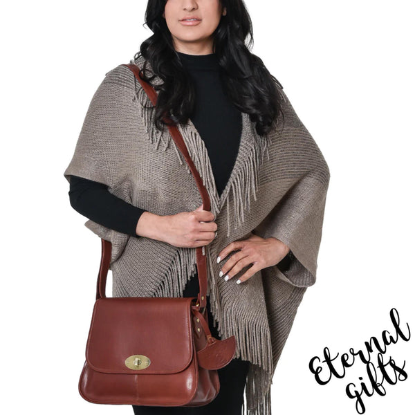 The Biker Bag Tan  Luxury Irish Leather Bag - Tinnakeenly Leather