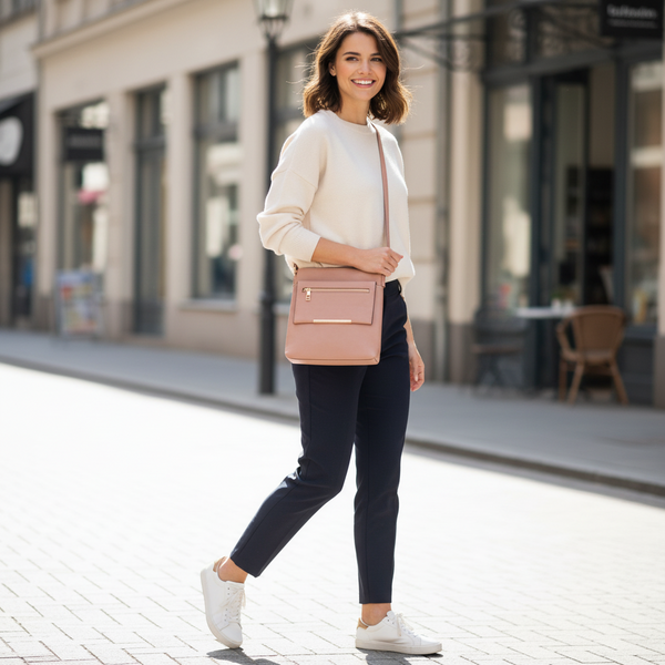 Cathy Crossover Bag In Pink Blush