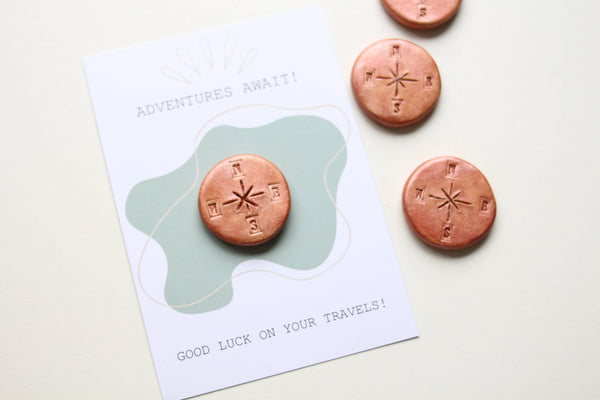 Ceramic Good luck Symbol/Token travels card by Poca Ceramics