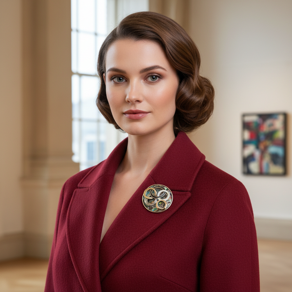 Celtic swirl Multicoloured Magnetuc Brooch