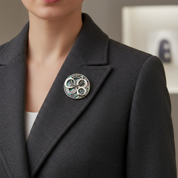 Celtic swirl Multicoloured Magnetuc Brooch