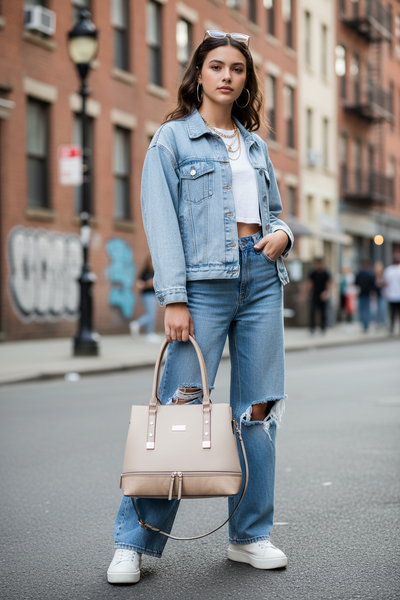 Croc Print Zip Feature Tote Bag in Beige