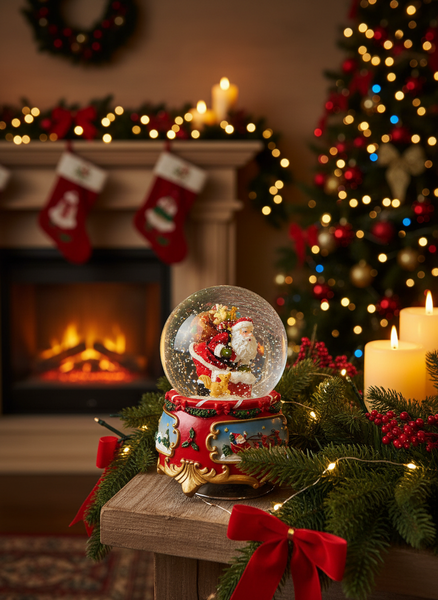 Santa 80 mm snow globe