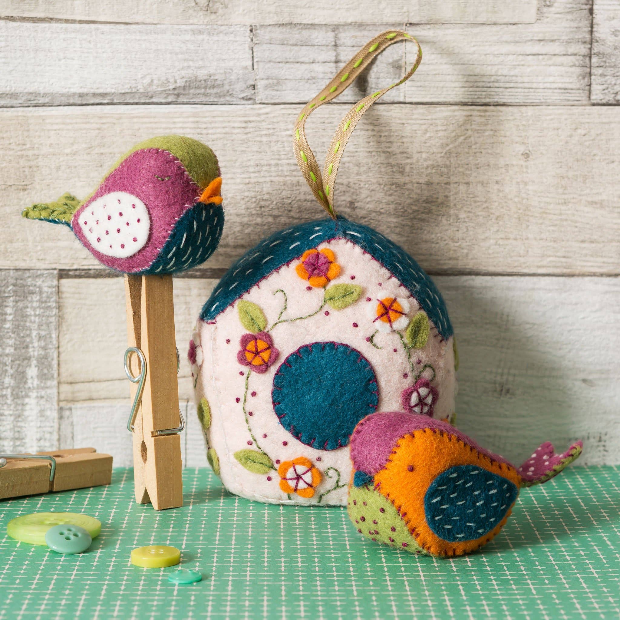 Birdhouse and Two Birds Felt Craft Kit