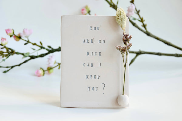 Ceramic card “Keep you” by Poca Ceramics