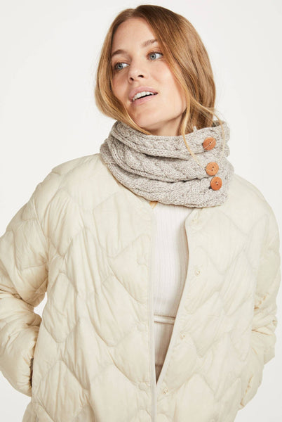 Carrowholly Aran Button Snood -  Oat