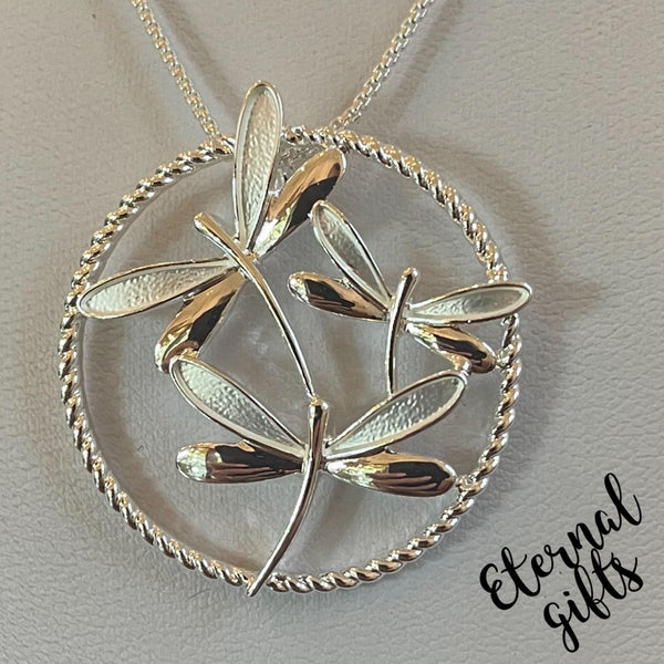 The Dragonfly in Silver Circle by Estela