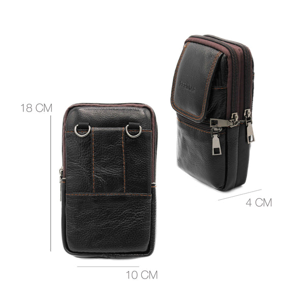 Zerimar 100% Leather Crossbody Bag Measurements: 18x10x4 in Dark Brown or Brown