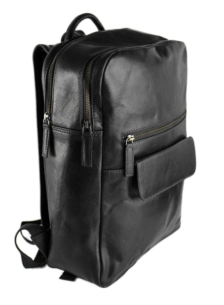 Premium Leather Backpack in Black by Zerimar 1942