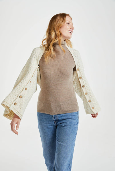 Glenbeigh Aran Cape - Cream by Aran Woolen Mills