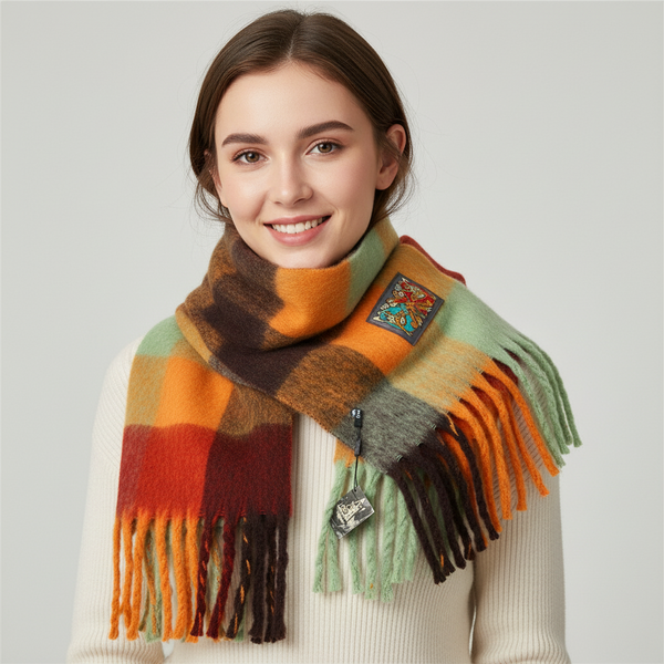 Check Scarf Rust & Mustard