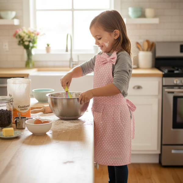 Kids apron Polka dot pink 50x62 cm Isabelle Rose (3-7 yr old )