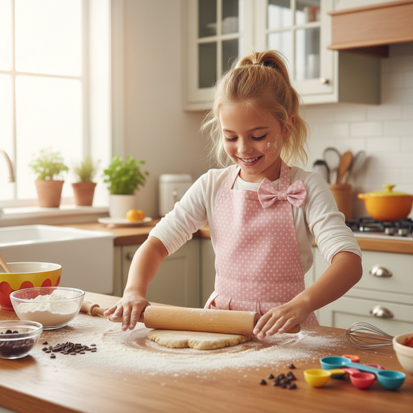 Kids apron Polka dot pink 50x62 cm Isabelle Rose (3-7 yr old )