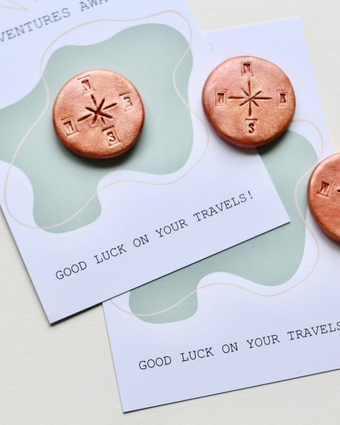 Ceramic Good luck Symbol/Token travels card by Poca Ceramics