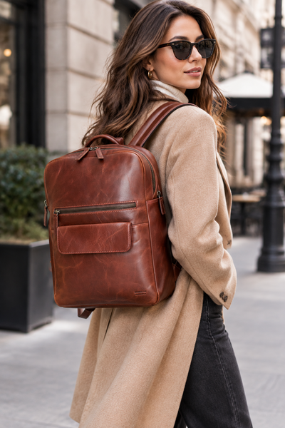 Premium Leather Backpack by Zerimar 1942