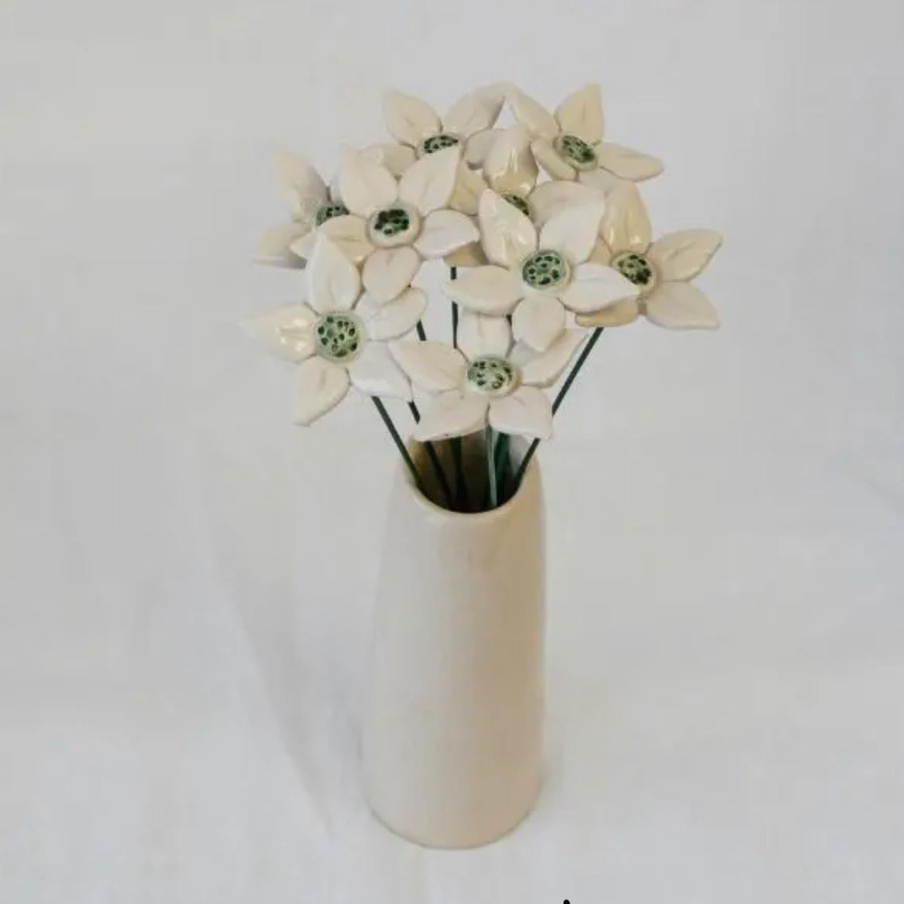 Edelweiss Ceramic Flower  Diameter Approx. 4 cm | 20 cm Stem