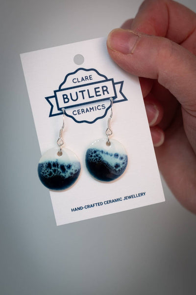Seaside Blue/White (medium round drop) by Clare Butler