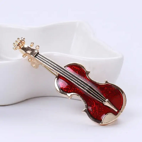 Vintage Violin Brooch Pin Elegant Musical Jewelry Accessory