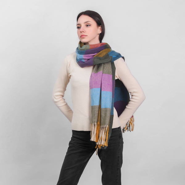 Check Scarf in Lavender Pallet 70x180cm