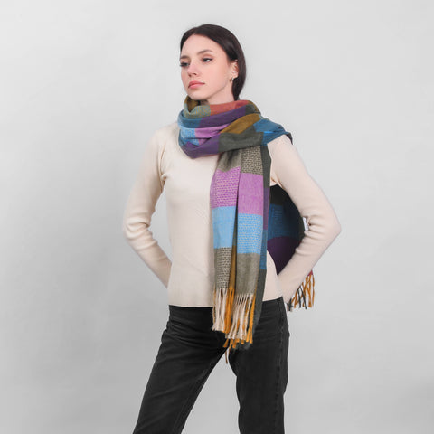 Check Scarf in Lavender Pallet 70x180cm