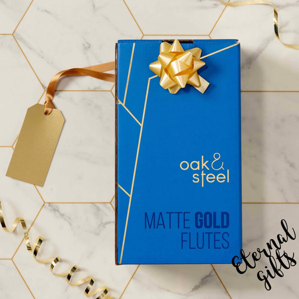 4 Matte Gold Champagne Flutes by Oak & Steel