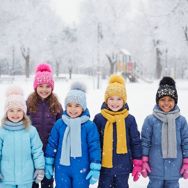 Tots Embellished (Rim) Wool -Fleece Lined Hats with Detachable Bobble.