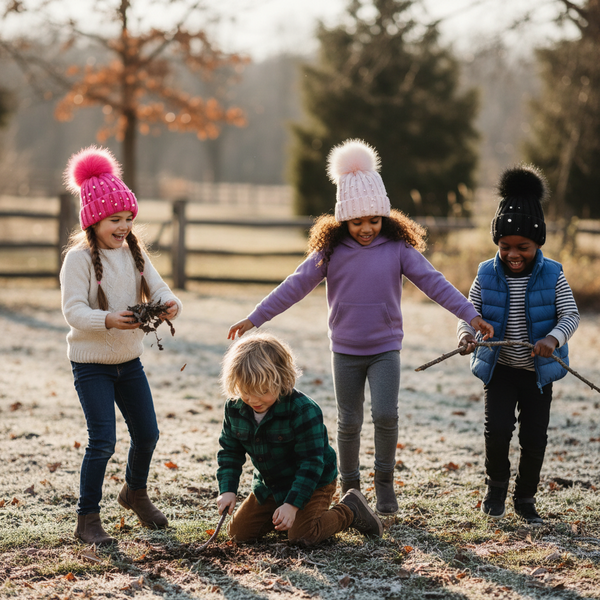 Tots Embelished Woolen Bobble  Hats- Fleece Lined & Detachable Bobble