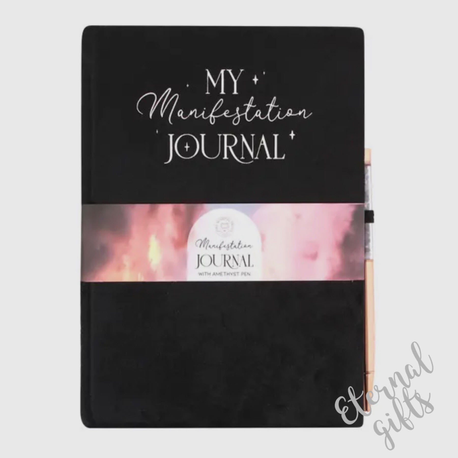 Manifestation Journal Notebook with Amethyst Pen By Something Different