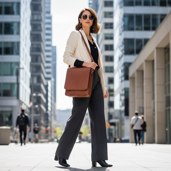 Luxury Irish Soft Leather Messenger Bag in Tan -Tinnakeenly Leather