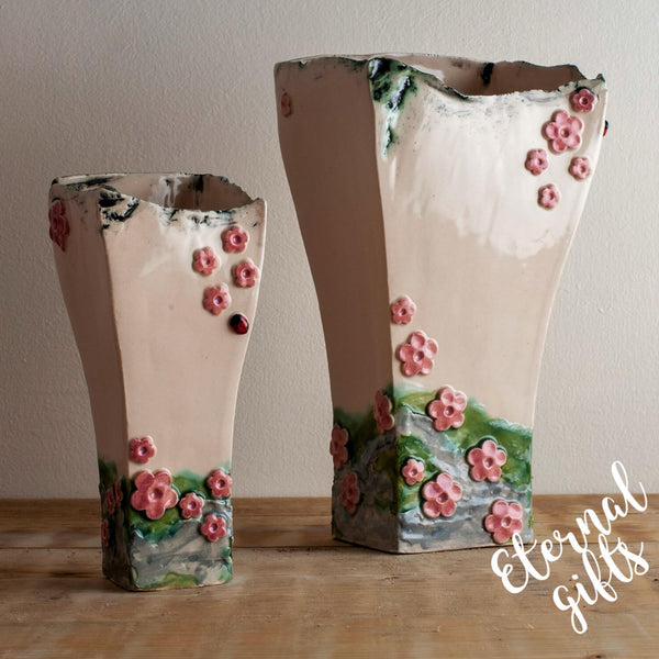 The Burren Pink Vase Medium by Creative Clay