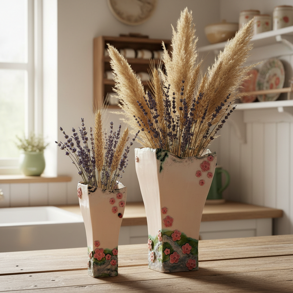 The Burren Pink Vase Medium by Creative Clay