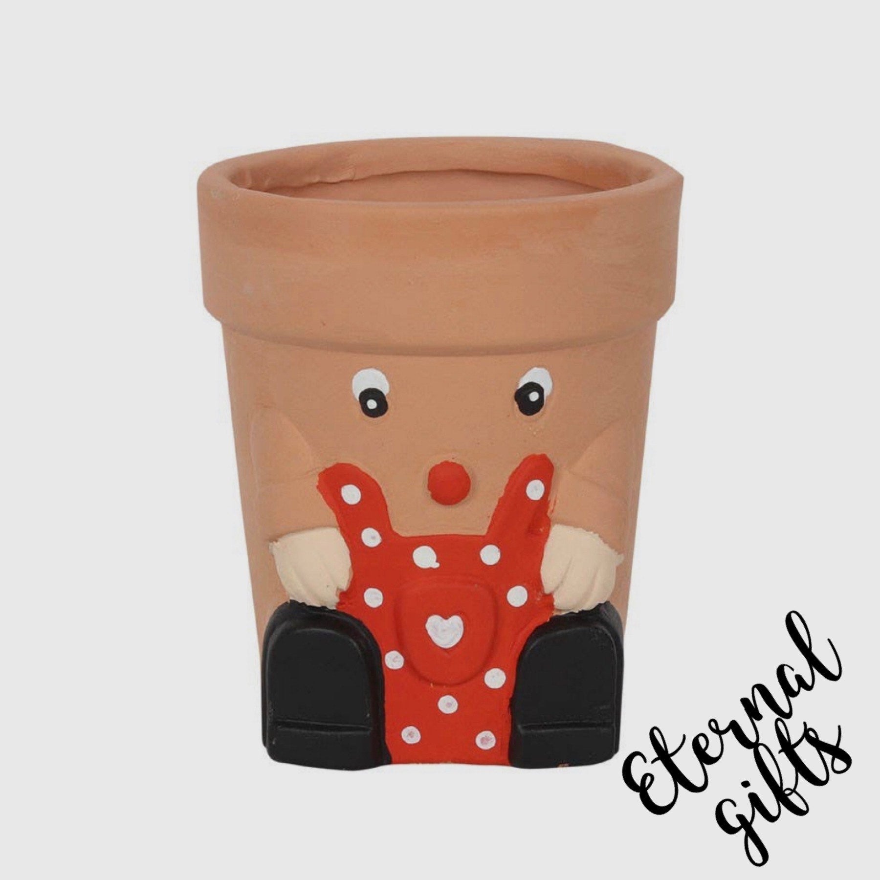 Red Pot Man Terracotta Plant Pot