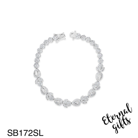 SB172SL Statement Silver  Bracelet from The Glamour Collection - Silver by Absolute