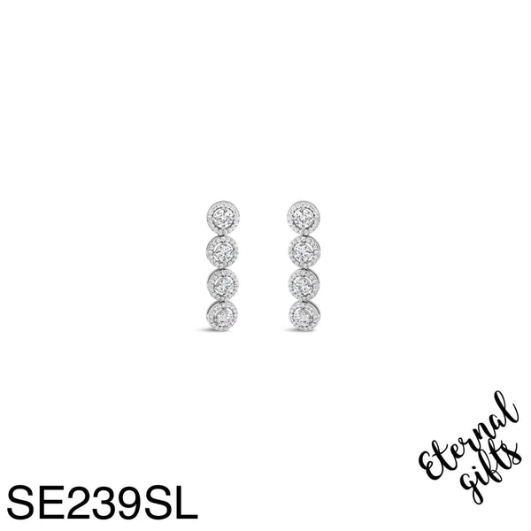 Se239Sl Silver by Absolute Quad Long Earrings