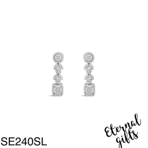 SE240SL Statement Earrings from The Glamour Collection - Silver by Absolute