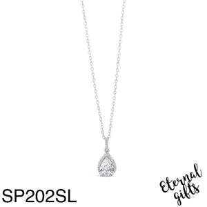 SP202SL Silver Teardrop Pendant from The Glamour Collection - Silver by Absolute