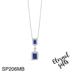 SP206MB Silver Sapphire Pendant from The Sapphire Collection - Silver by Absolute