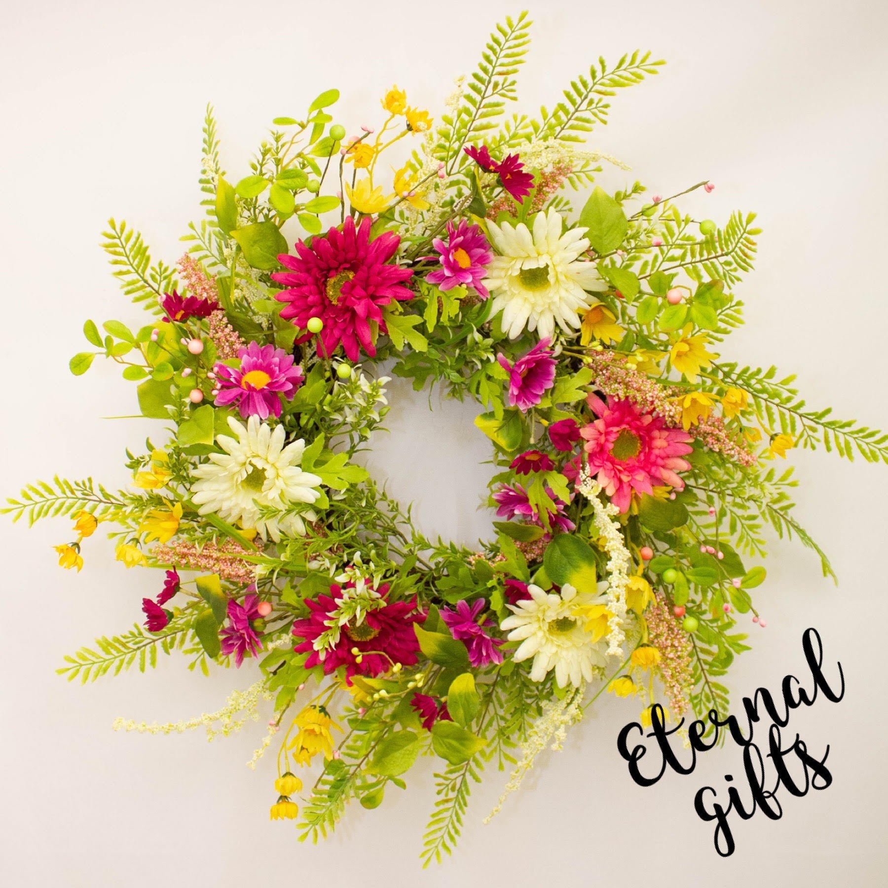 Sunshine Gerbera Wreath 60cm by Enchante