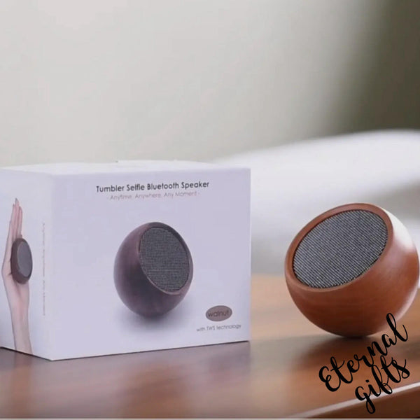 Tumbler Selfie Speaker in walnut by Gingko Design
