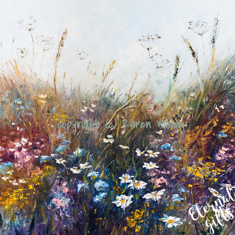Wildflower Meadow Limited Edition Art Print 60 X 60 Framed  by Karen Wilson Art