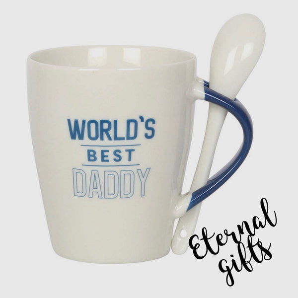 World's Best Daddy Ceramic Mug & Spoon set (boxed)